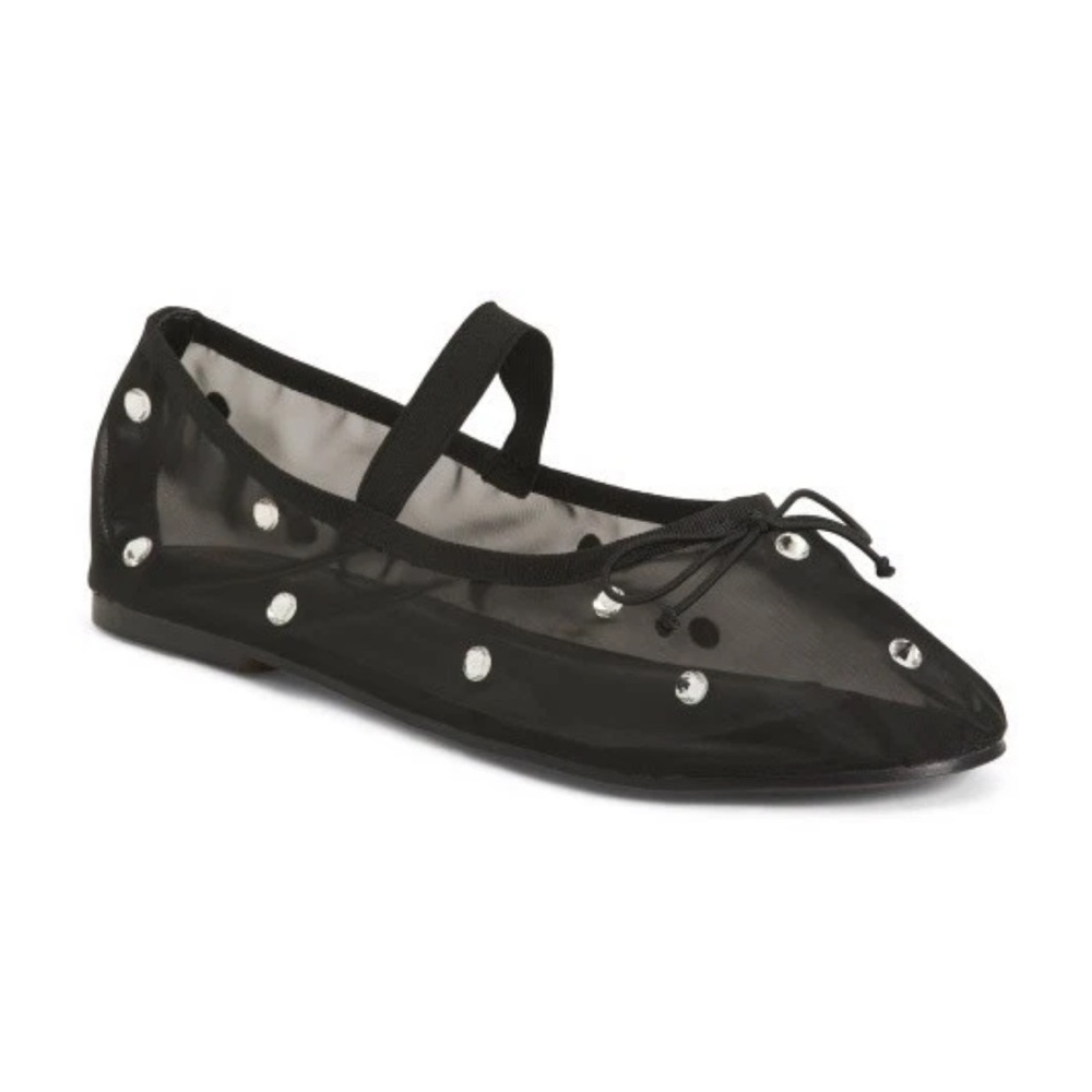Brand New pair of CUSHIONAIRE Elegant Rhinestone Studded Mesh Ballet Flats sz 10
